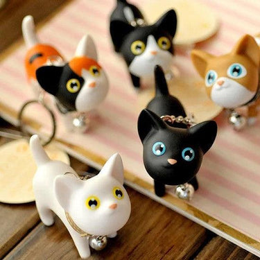 Meow Doll Black Kitten with Bell Keychain Keychains KittyNook